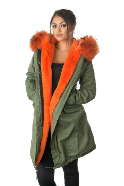 George Hanbury forælder Udelade Stonetail | Women's Orange Fur Parka Coat