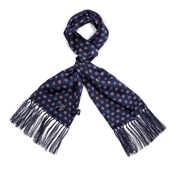 Tootal Silk Scarf Floral Navy Print