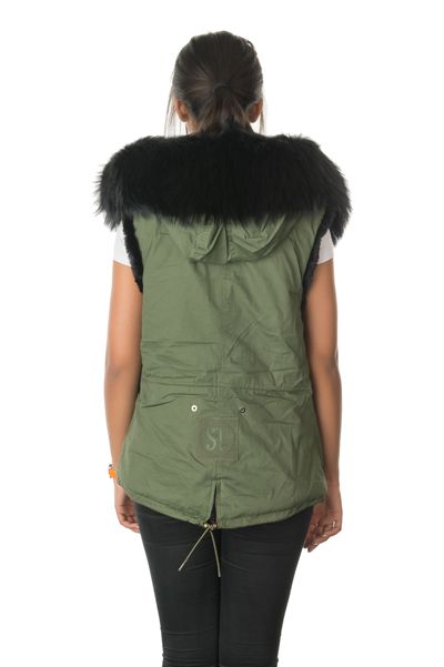 stonetail military badged gilet view of back
